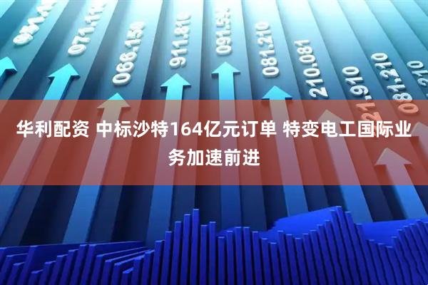 华利配资 中标沙特164亿元订单 特变电工国际业务加速前进
